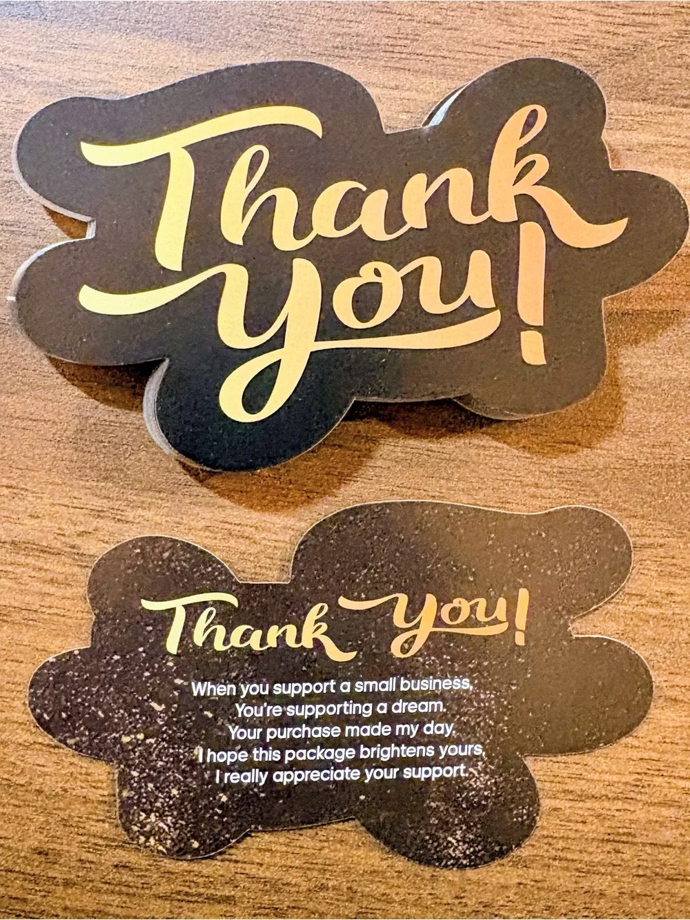 Black Quote Thank You Cards w/ Variety Stickers - nwot